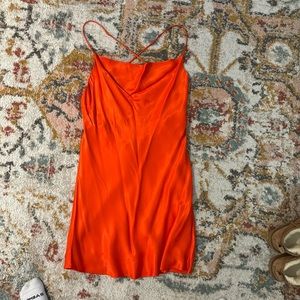 orange zara mini dress